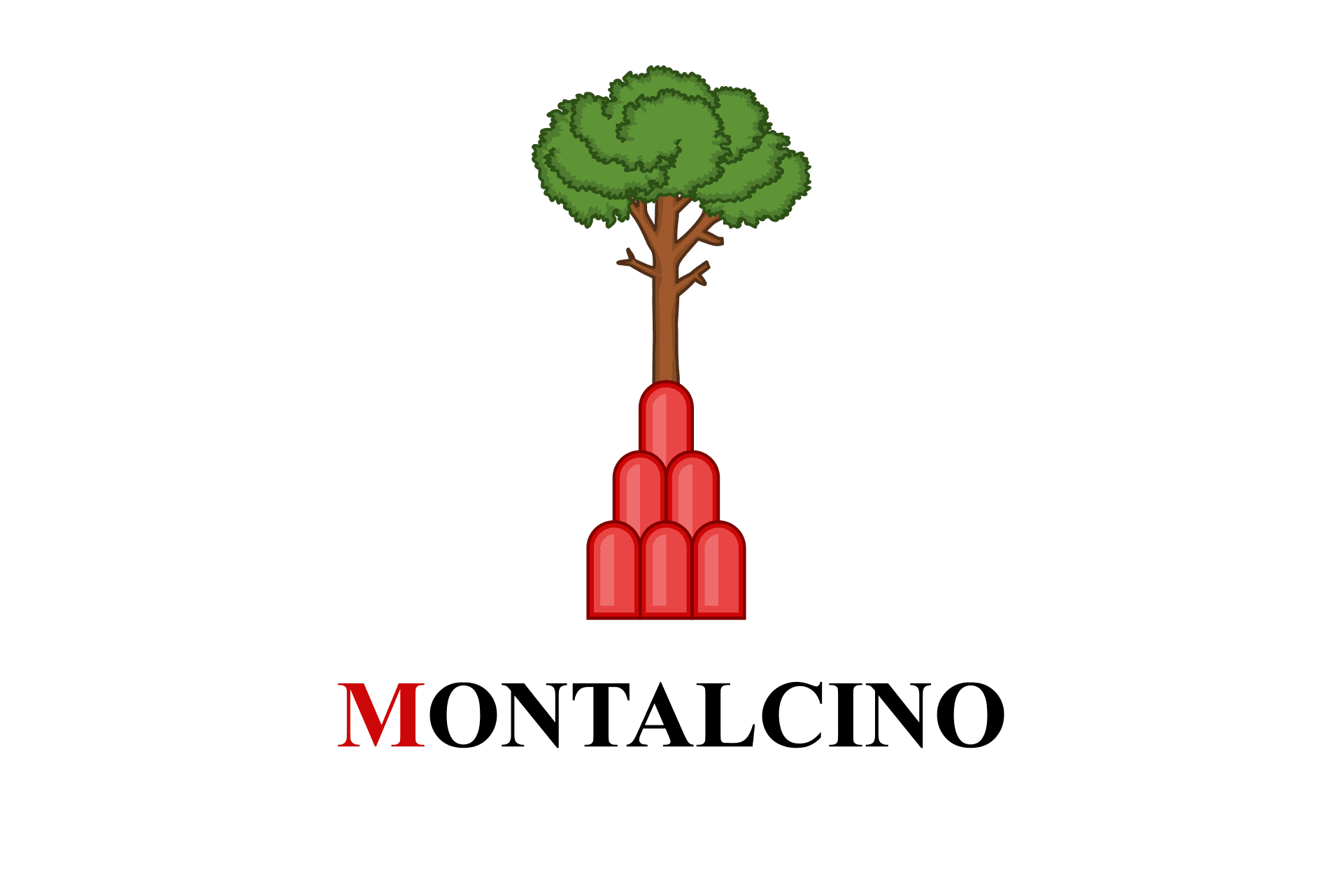 Il borgo di Montalcino con la fortezza, nel cuore della Val d'Orcia