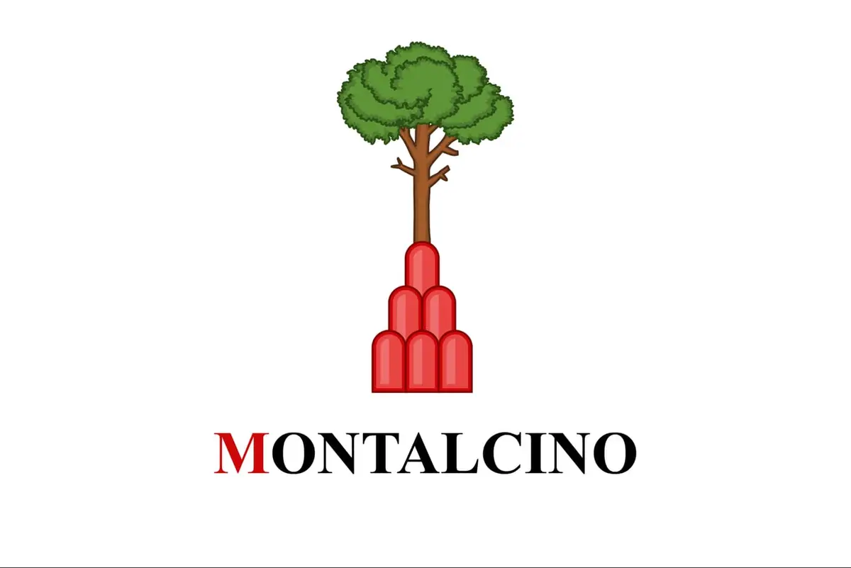 Il borgo di Montalcino con la fortezza, nel cuore della Val d'Orcia