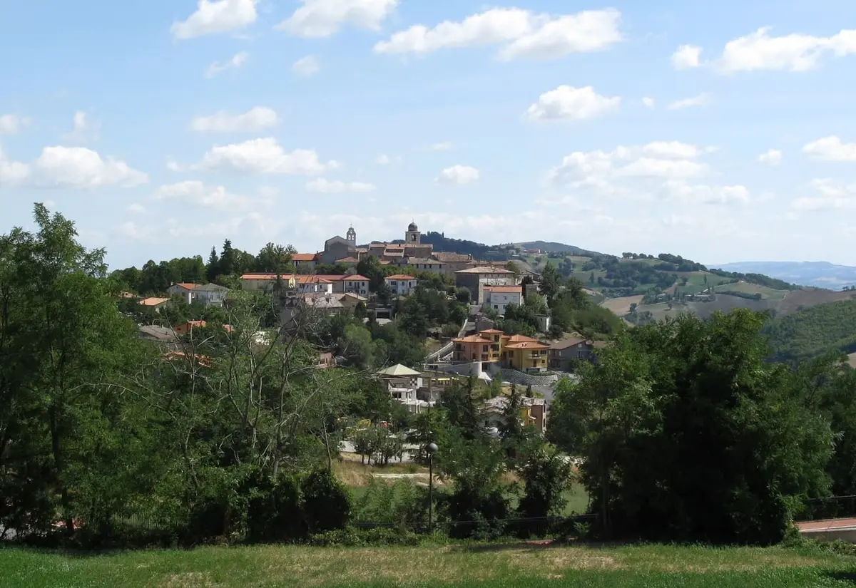 Il borgo collinare di Monte Grimano Terme, nel Montefeltro